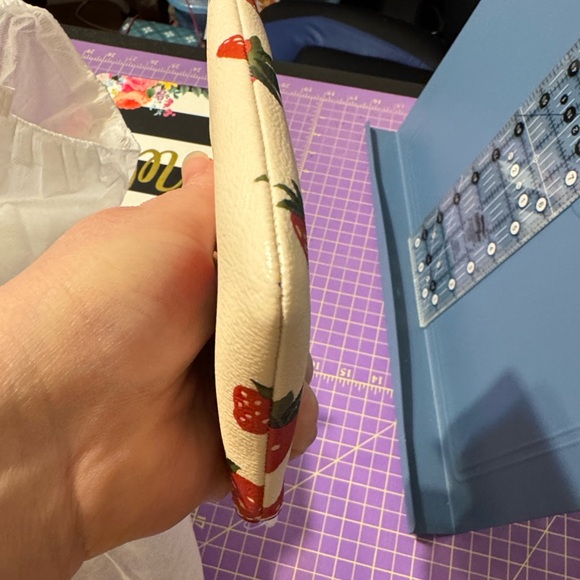 Coach Leather Strawberry Print Wristlet - Picture 5 of 6